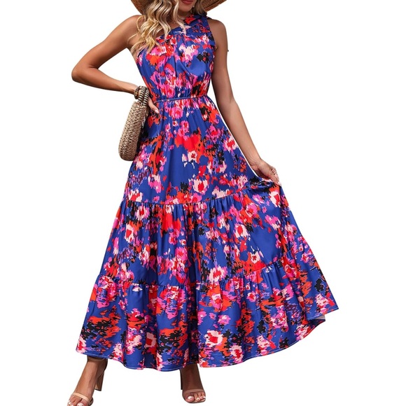 FINAL SALE 🤍PRETTY GARDEN floral knot one shoulder ruffle dress 🌷 - Picture 2 of 15